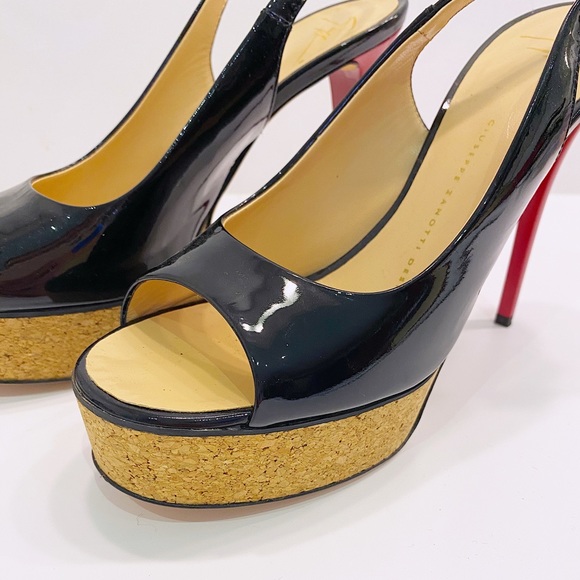 Giuseppe Zanotti Black Patent Peep Toes - 38.5 - Picture 2 of 11